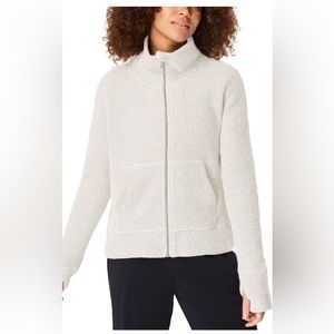 Sweaty Betty Restful Boucle Jacket in Lily White